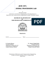 (ECE 357) Digital Signal Processing Lab: Bachelor of Technology IN Electronics and Communication