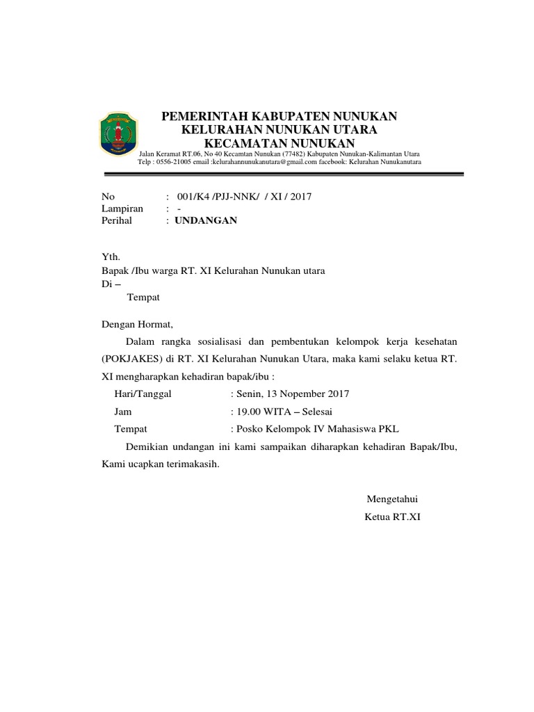 Surat Undangan Pkl