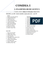 Graficul Examenelor de Licenta - Master 2018