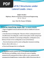 Lec 1 Design of RC Structures For Lateral Loads