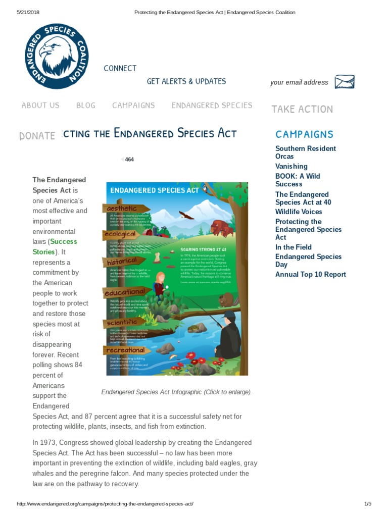 Protecting The Endangered Species Act Endangered Species Coalition