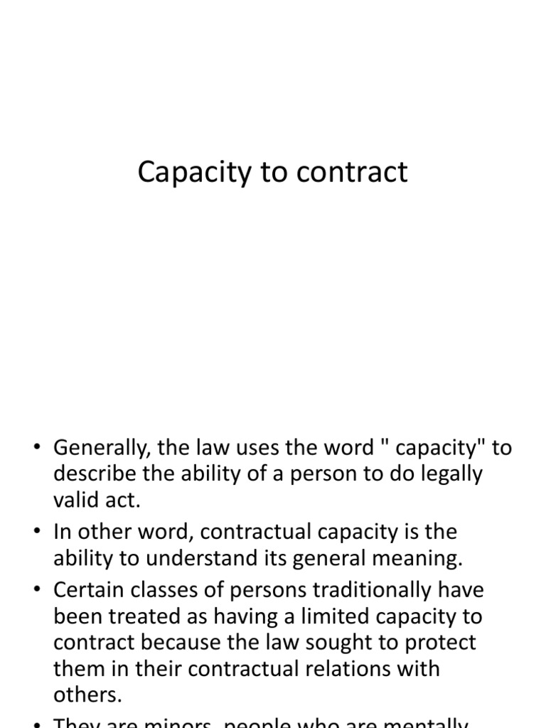 Understanding Contractual Capacity and Minors | PDF | Mortgage Law ...
