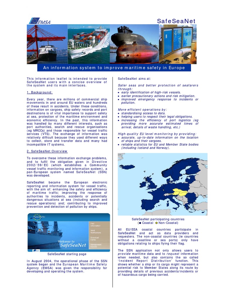 Safeseanet: An Information System To Improve Maritime Safety in Europe ...