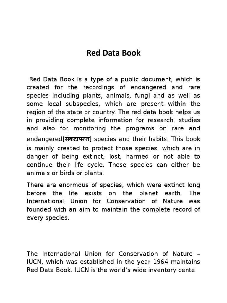 Red Data Book | PDF | Endangered Species | Conservation Biology