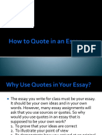 How To Quote in An Essay