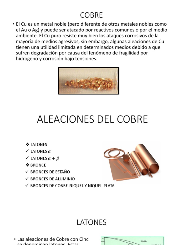 Aleaciones del Cobre: Tipos y Usos | PDF | Latón | Cobre