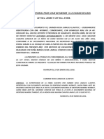 Autorización para Viaje de Menor de Edad A La Ciudad de Lima