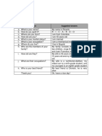 Activity 1. Evidence: Interview: Suggested Answers