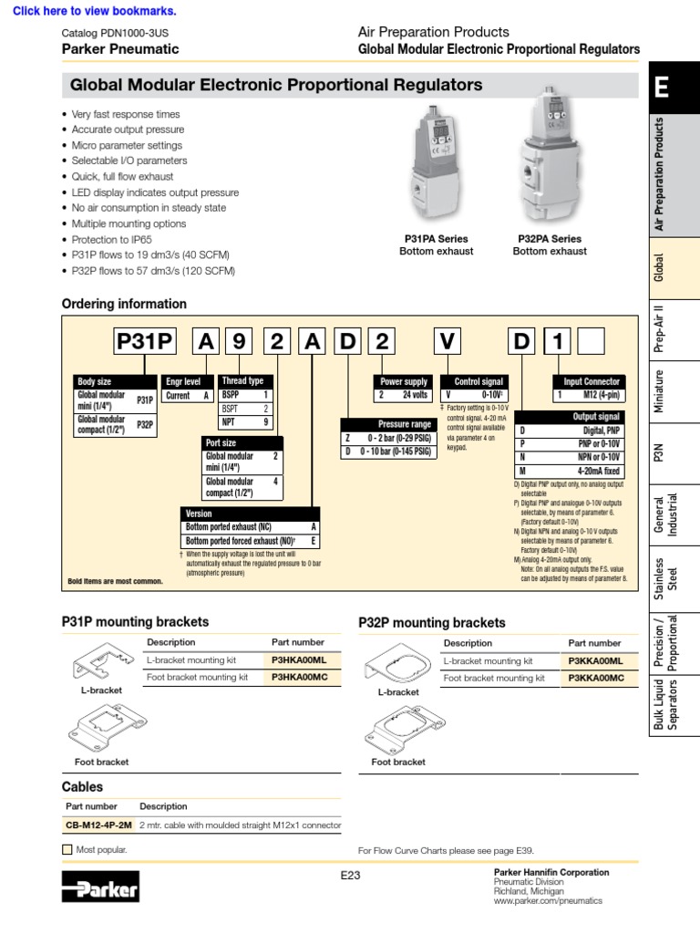 P32P Electronic Proportional Regulator Short Version PDF Analogue
