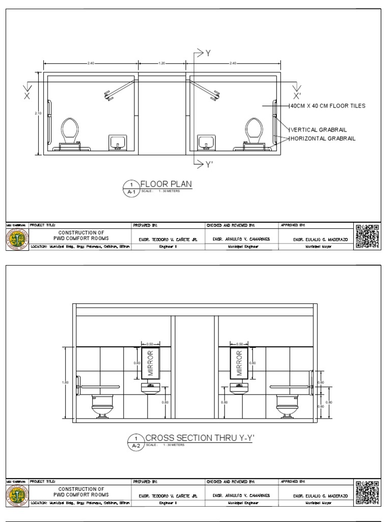 PWD Comfort Room Construction Plans | PDF | Plumbing | Septic Tank