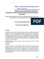 Diseño y Validación de Un Cuestionario Dirigido A Describir La Evaluación en Procesos de Educación A Distancia PDF