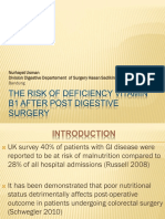 The Risk of Deficiency Vitamin B1 After Post