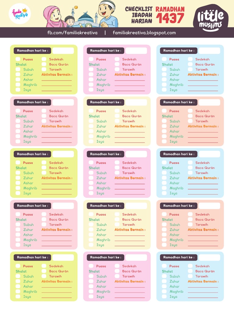 Ramadhan: Checklist Ibadah Harian | PDF