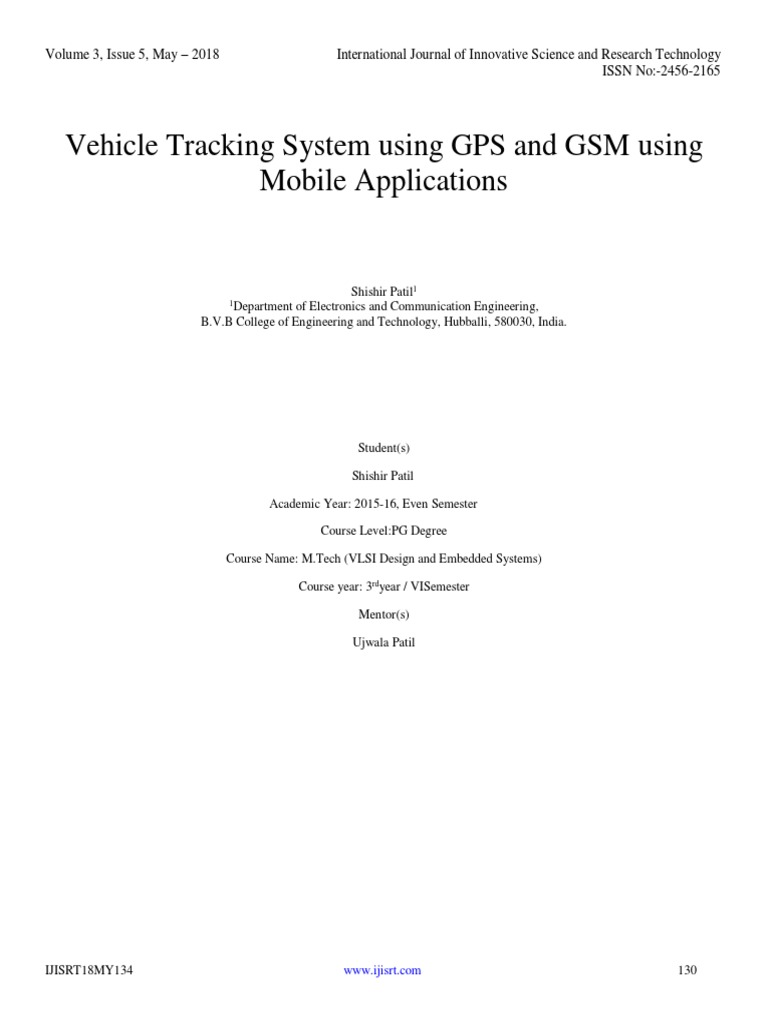 Vehicle Tracking System Using GPS and GSM Using Mobile Applications