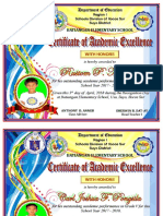 Certificate of Academic Excellence