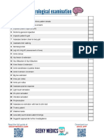 Lower Limb Neurological Examination OSCE Mark Scheme