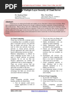 A Review of Multiple Layer Security of Cloud Server: Abstract