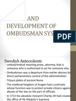 Origin and Development of Ombudsman System