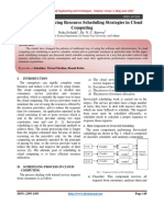 Efficiency Enhancing Resource Scheduling Strategies in Cloud Computing