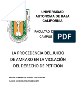 La Procedencia Del Juicio de Amparo en La Violación Del Derecho de Petición