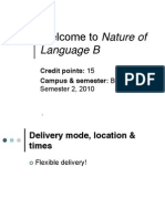 Welcome To Nature Of: Language B