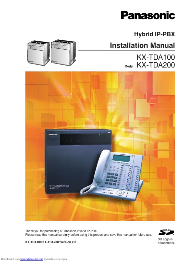KX-TDA100 - Installation Manual | PDF | Ac Power Plugs And Sockets ...