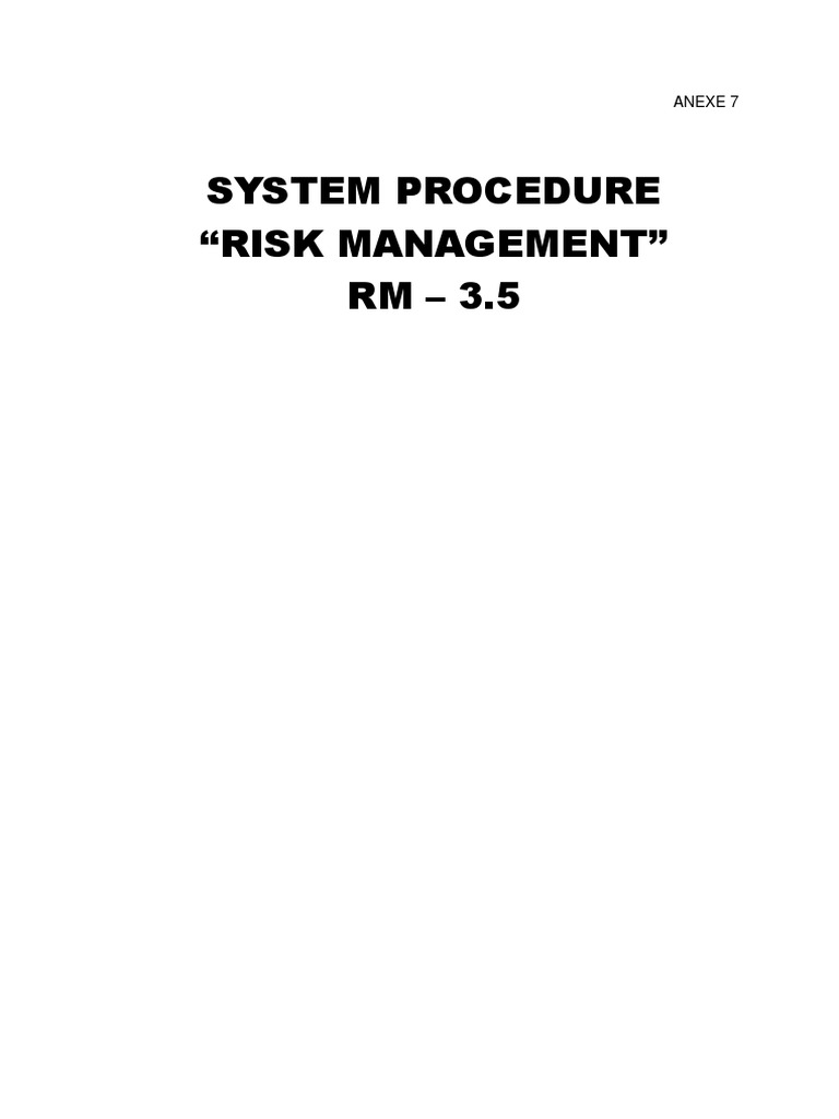 Procedura Risk Management (ENGLISH) | PDF | Risk Management | Threat ...