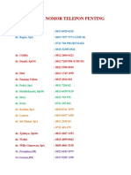 Daftar Nomor Telepon Penting Dokter