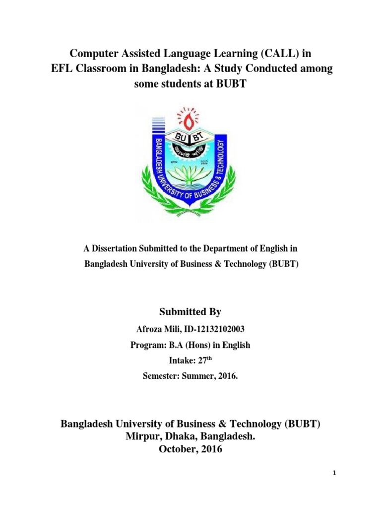 Computer Assisted Language Learning (CALL) in Bangladesh | PDF ...