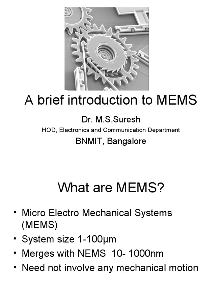 A Brief Introduction To MEMS | PDF | Microelectromechanical Systems ...