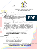Circular: Federación Venezolana Deportiva de Educación Universitaria