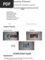 Department of Computer Science: DLD Project: Touch Sensor and Automatic Street Light With Supply