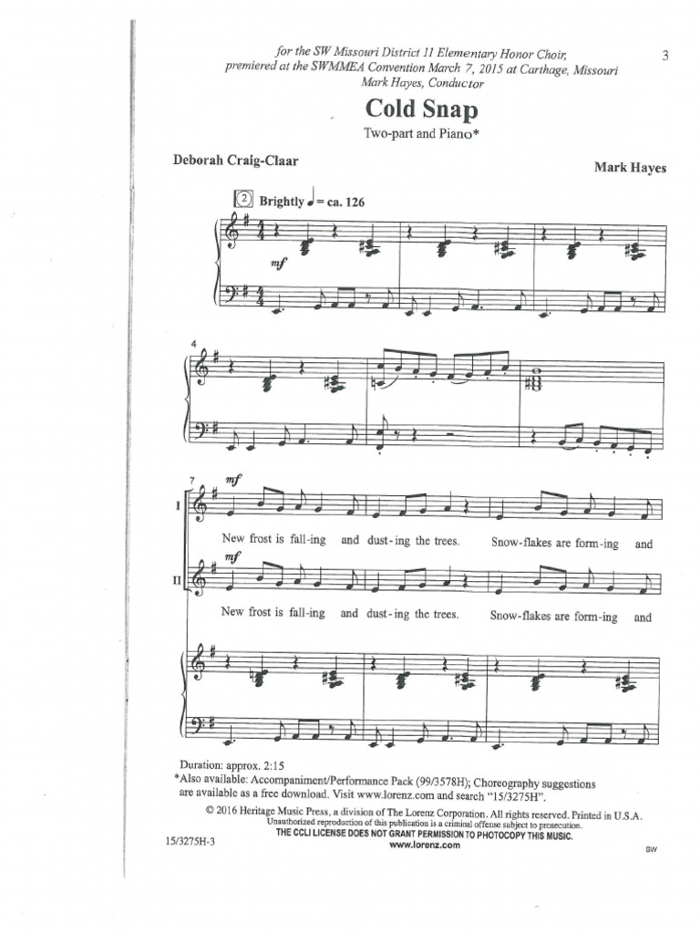 Cold Snap Partitura Pdf Pdf
