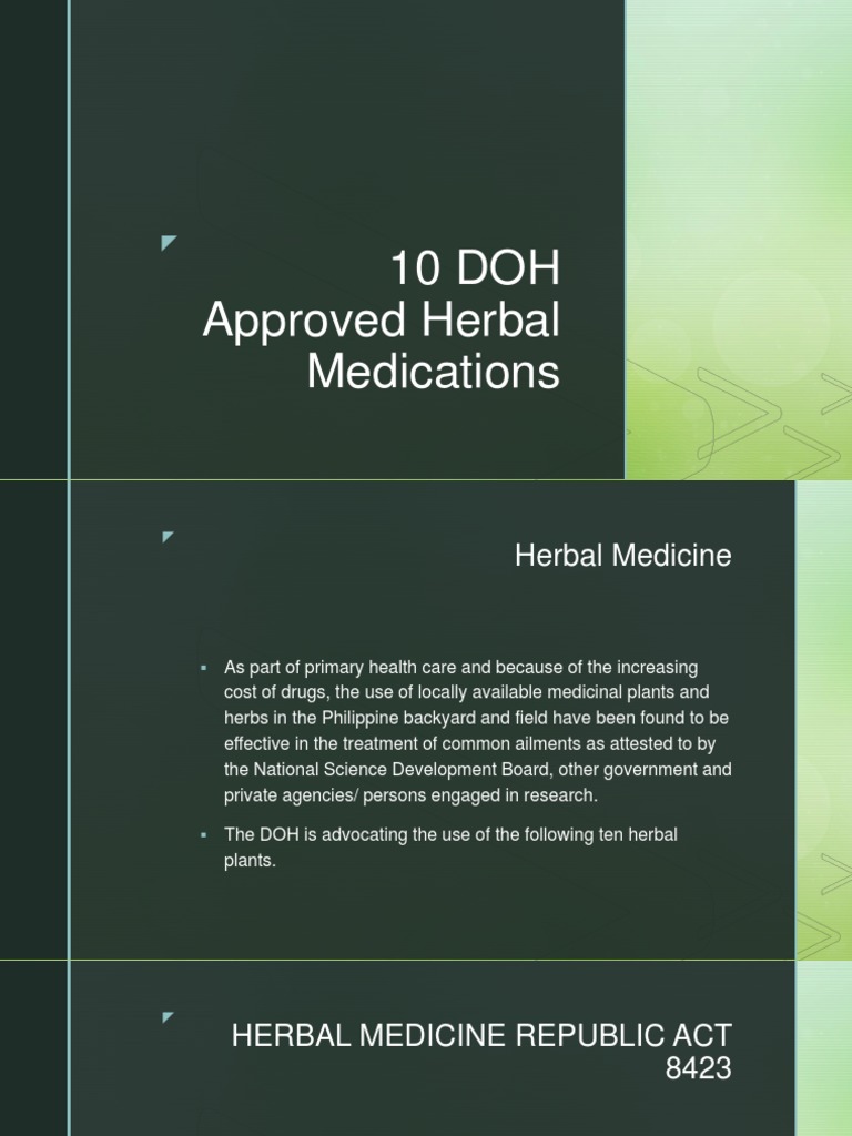 10 DOH Approved Herbal Medications PDF Herbalism Alternative Medicine