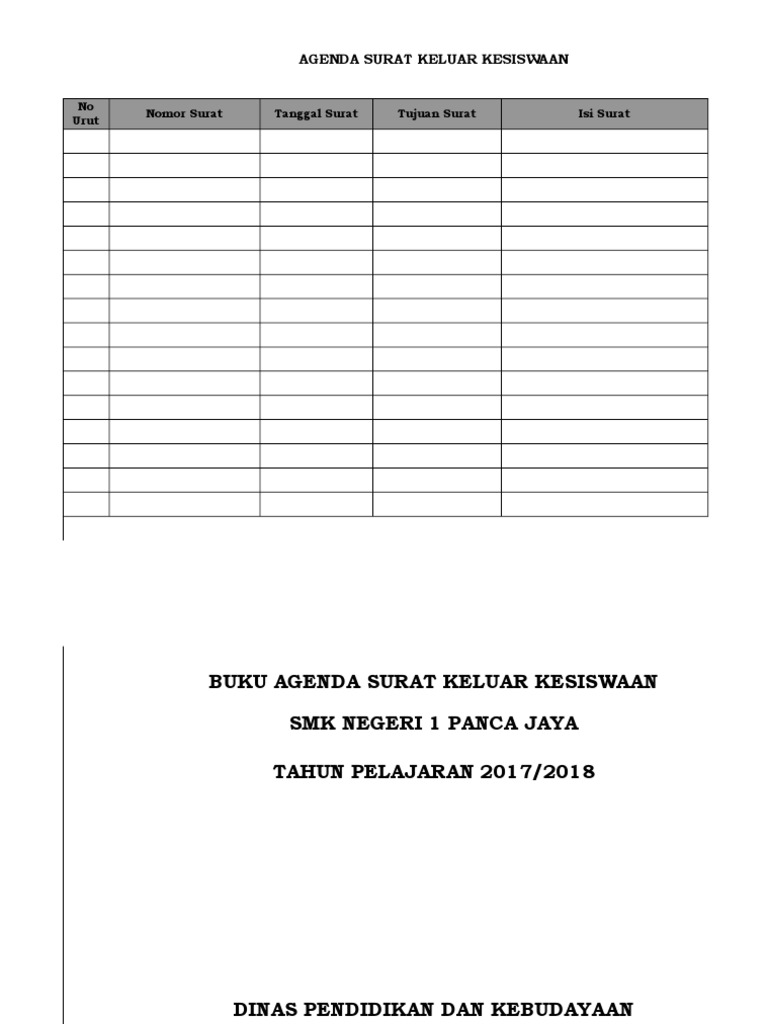 Buku Surat Keluar Kesiswaan