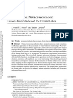 Prof. Lucci - ADULT CLINICAL NEUROPSYCHOLOGY - Lessons From Studies of The Frontal Lobes