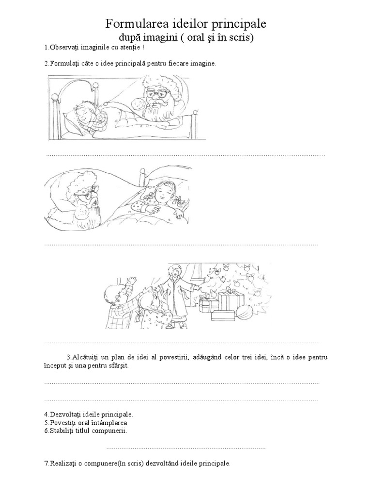 Formularea Ideilor Principale: După Imagini (Oral Şi În Scris) | PDF