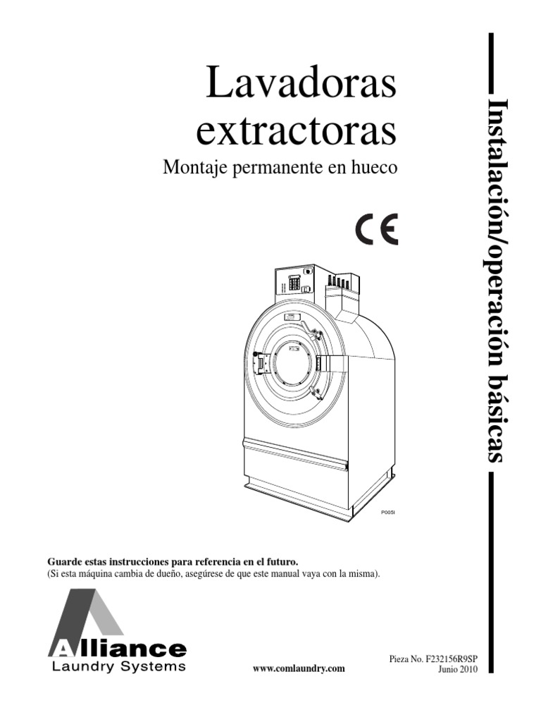 Manual de Servicio de Lavadora Unimac Uc125 PDF Lavadora Agua