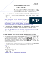 Sample Answers: Economics 140: MIDTERM #1 (Exam Code "A")