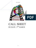 Call Sheet: RX Date: 5 March