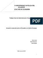 Acuerdo Comercial Entre La El Ecuador y La UE