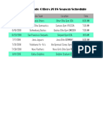 E - 3 Team Schedule
