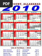 Gujarat High Court Calendar, 2017 | PDF | Observances | Holidays