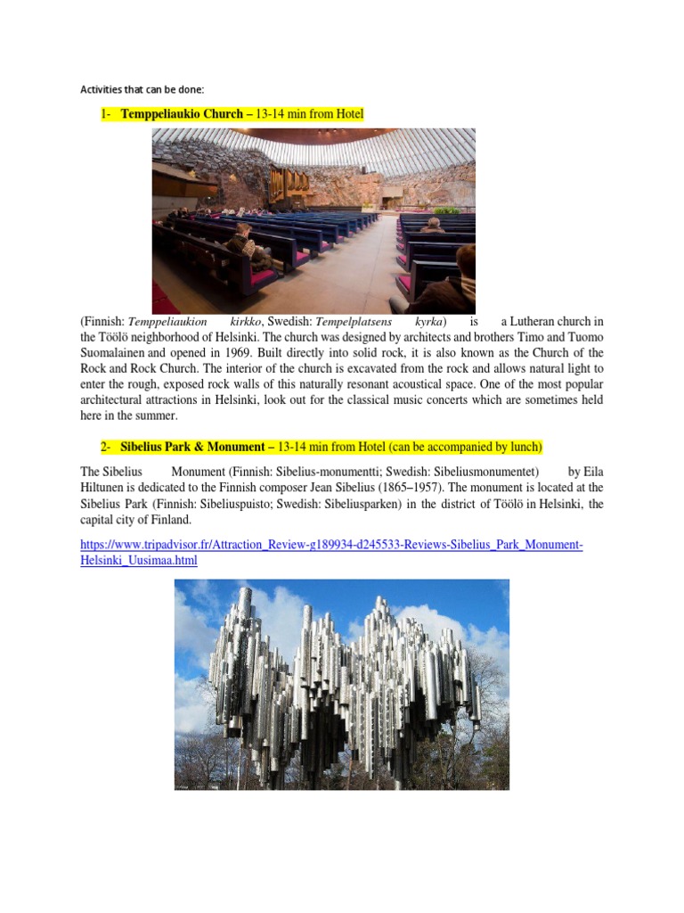 Itinerary Draft Helsinki