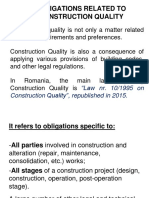 Obligations Related To Construction Quality