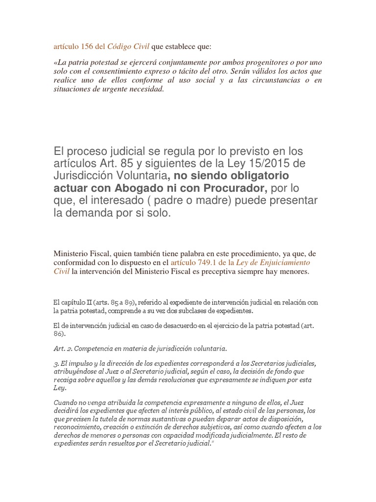 Artículo 156 Del | PDF | Competencia (ley) | Adopción