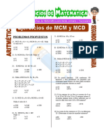 Ejercicios de MCM y MCD para Segundo de Secundaria