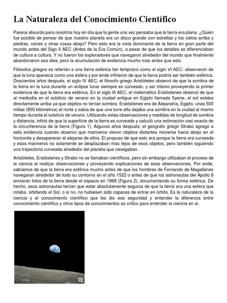 La Naturaleza Del Conocimiento Científico | PDF | Teoría | Science