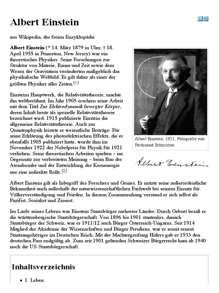 Albert Einstein Wikipedia
