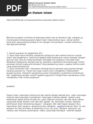 Peradaban Manusia Hukum Pacaran Dalam Islam Pdf